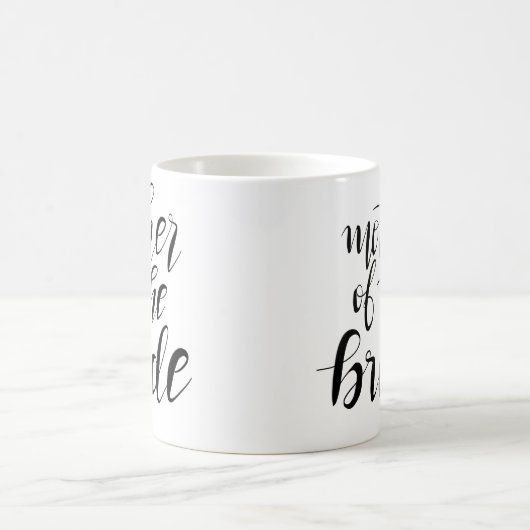 Einfache Mutter der Braut-Typografie-Hochzeit Kaffeetasse (Mittel)