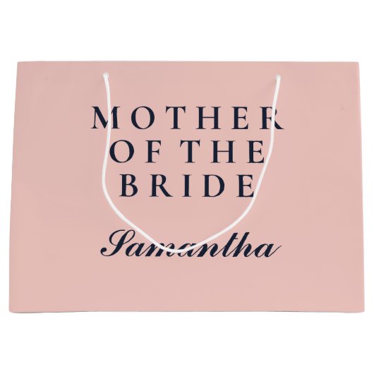 EINFACHE MUTTER DER BRIDE OXFORD BLAU UND PINK GROßE GESCHENKTÜTE (Vorderseite)