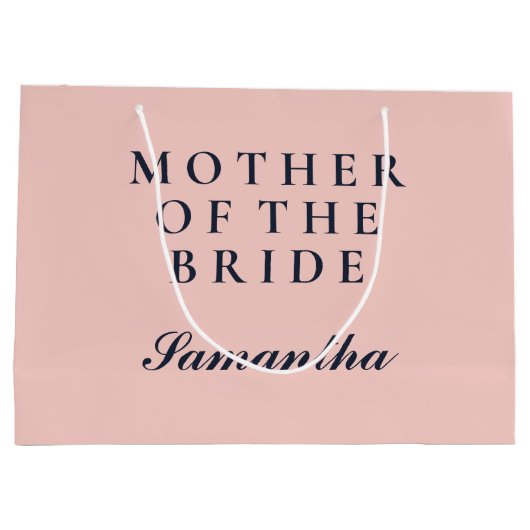 EINFACHE MUTTER DER BRIDE OXFORD BLAU UND PINK GROßE GESCHENKTÜTE (Rückseite)