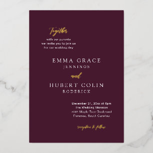 Einfache mütterliche Typografie Moderne elegante H Folieneinladung