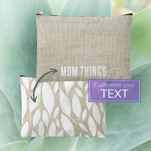 Einfache Muttertags-Minimal-Linencosmetiktasche Zubehörtasche