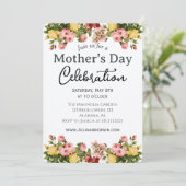 Einfache Muttertagsfeier | Blumenthema Einladung (Stehend Vorderseite)