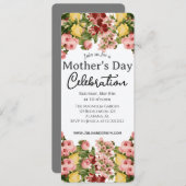 Einfache Muttertagsfeier | Blumenthema Einladung (Vorne/Hinten)