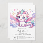 Einfache Mythische Dragon Baby-Dusche Einladung (Vorne/Hinten)