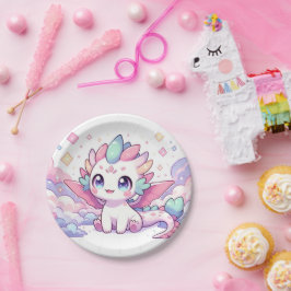 Einfache Mythische Dragon Baby-Dusche Pappteller