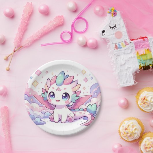 Einfache Mythische Dragon Baby-Dusche Pappteller (Party)