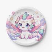 Einfache Mythische Dragon Baby-Dusche Pappteller (Vorderseite)