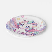 Einfache Mythische Dragon Baby-Dusche Pappteller (Schrägansicht)