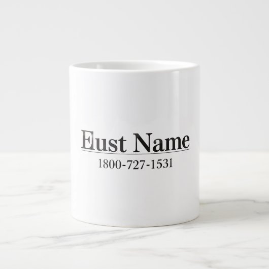 Einfache Nachname-Adresse Unterschreiben Personali Jumbo-Tasse (Vorderseite)