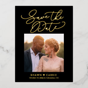 Einfache Nachrichtenanzeige Save the Date Postkart Folie Einladungspostkarte