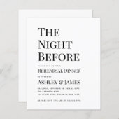 Einfache Nacht vor der Probe Einladung (Vorne/Hinten)