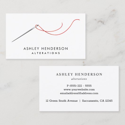 Einfache Nadel und Thread| Seamast Visitenkarte (Vorne/Hinten)