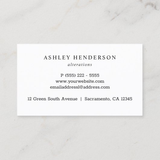 Einfache Nadel und Thread| Seamast Visitenkarte (Rückseite)