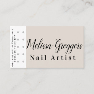 Einfache Nageldesignerin Belohnung Treue Geschäfts Visitenkarte