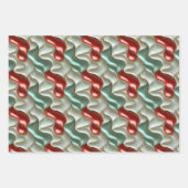 Einfache Nahtlose Weihnachten Rot und Grün Ornamen Geschenkpapier Set (Vorderseite 2)