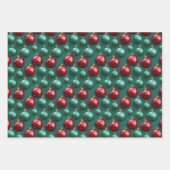 Einfache Nahtlose Weihnachten Rot und Grün Ornamen Geschenkpapier Set (Vorderseite 3)