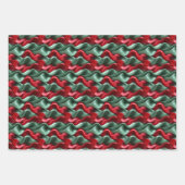 Einfache Nahtlose Weihnachten Rot und Grün Ornamen Geschenkpapier Set (Vorderseite 2)