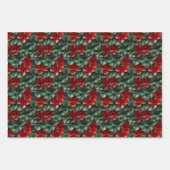 Einfache Nahtlose Weihnachten Rot und Grün Ornamen Geschenkpapier Set (Vorderseite 2)