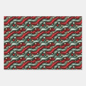 Einfache Nahtlose Weihnachten Rot und Grün Ornamen Geschenkpapier Set (Vorderseite)