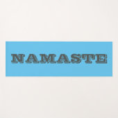 Einfache Namaste Blue Gray Typografie Yogamatte (Vorderseite (Horizontal))