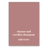 Einfache Name Dusty Rose Custom Wedding Platzkarte Tischnummer (Vorderseite)