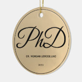 Einfache Name Gold PhD-Abschluss Keramik Ornament (Links)