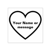Einfache Name- oder Message-Herz-Kontur Gummistempel (Prägung)