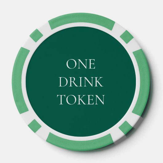 Einfache Namen Datum Hochzeit Smaragdgetränk Token Pokerchips (Rückseite)