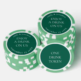 Einfache Namen Datum Hochzeit Smaragdgetränk Token Pokerchips