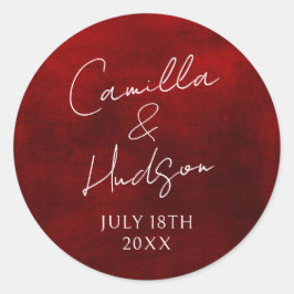 Einfache Namen Hochzeitdatum Gefälligkeitsumschlag Runder Aufkleber
