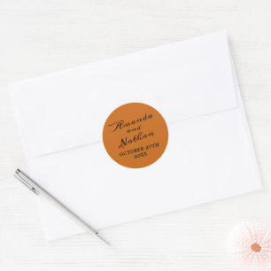 Einfache Namen Hochzeitdatum Gefälligkeitsumschlag Runder Aufkleber