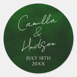 Einfache Namen Hochzeitdatum Gefälligkeitsumschlag Runder Aufkleber