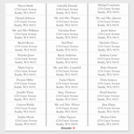 Einfache Namen Hochzeitgastadressen Labels