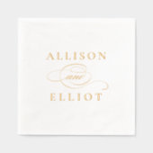 Einfache Namen Kalligrafie Hochzeit Servietten Mit Folie (Vorderseite)