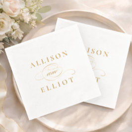 Einfache Namen Kalligrafie Hochzeit Servietten Mit Folie