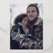 Einfache Namen Save the Date Folieneinladung (Vorderseite)