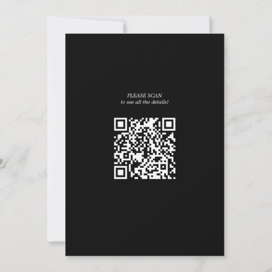 Einfache Namen Skript QR CODE Hochzeit Einladung (Rückseite)