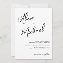 Einfache Namen Skript QR CODE Hochzeit Einladung