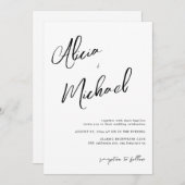 Einfache Namen Skript QR CODE Hochzeit Einladung (Vorne/Hinten)