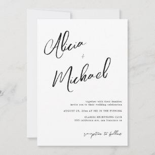 Einfache Namen Skript QR CODE Hochzeit Einladung