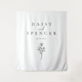 Einfache Namen und Schwarz-Weiß-Hochzeit Wandteppich (Vorderseite)