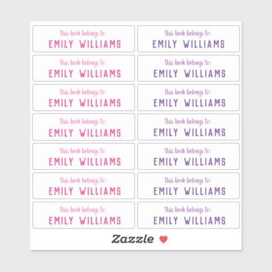 Einfache Namensliste Aufkleber (Blatt)