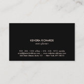 Einfache Namenslogos für Retro-Schwarz-Weiß-Muster Visitenkarte (Rückseite)