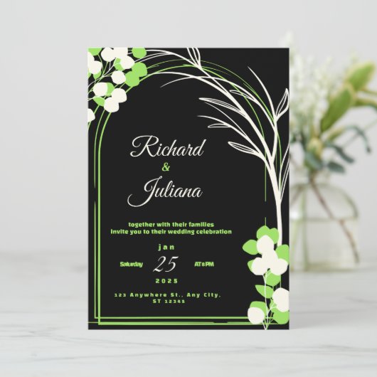 einfache Natur Einladung (Stehend Vorderseite)