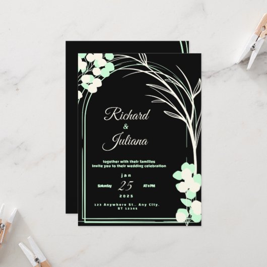 einfache Natur Einladung (Vorderseite/Rückseite Beispiel)