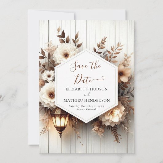 Einfache Natur Rustikale Hochzeit Save The Date (Vorderseite)