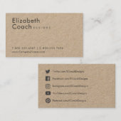 Einfache natürliche Berufliche mit Social Media Visitenkarte (Vorne/Hinten)