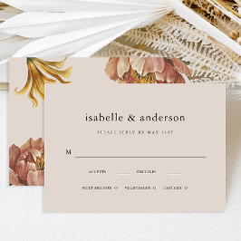 Einfache natürliche, rustikale Blumenküche RSVP Karte