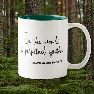 Einfache Naturzitat-Typografie Minimalist Zweifarbige Tasse