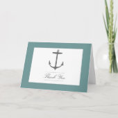 Einfache Nautic Anchor-Hochzeit | AQUAMARIN Dankeskarte (Vorderseite)